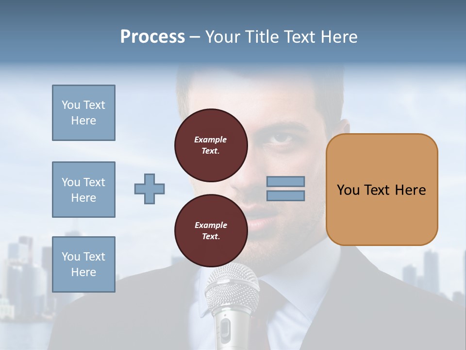 Necktie Skyscrapers Correspondent PowerPoint Template