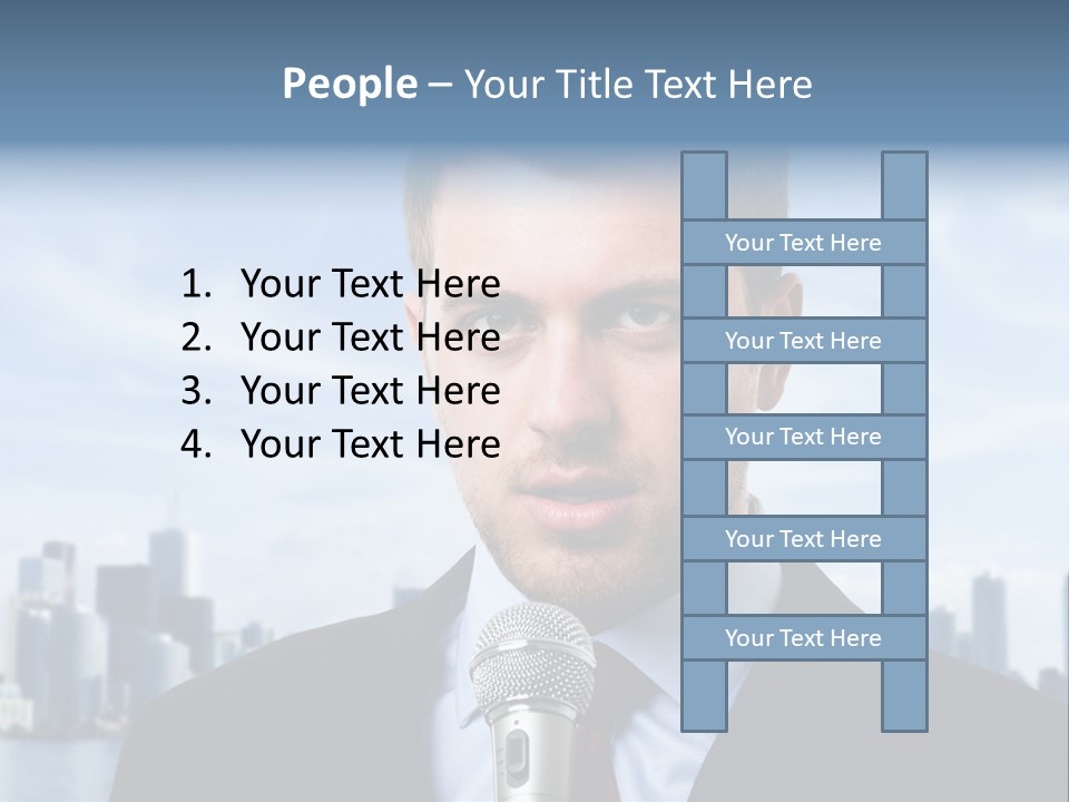 Necktie Skyscrapers Correspondent PowerPoint Template