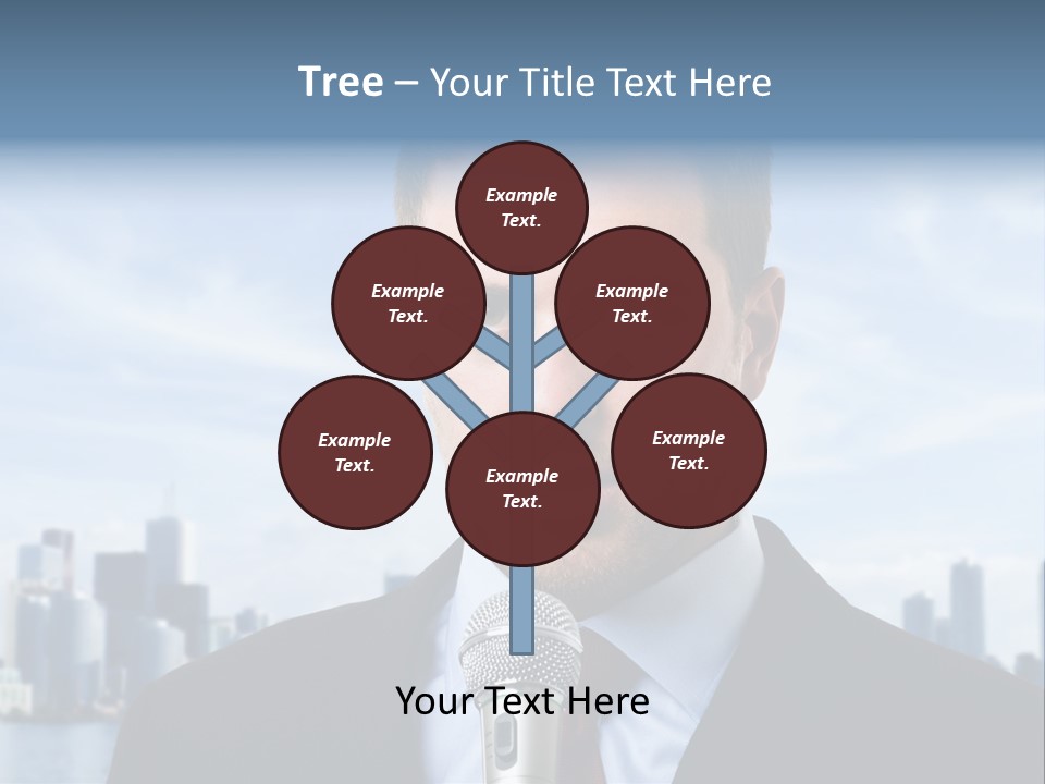 Necktie Skyscrapers Correspondent PowerPoint Template