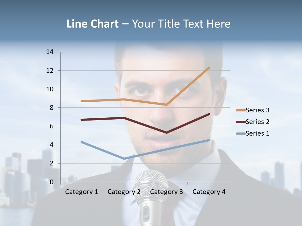 Necktie Skyscrapers Correspondent PowerPoint Template