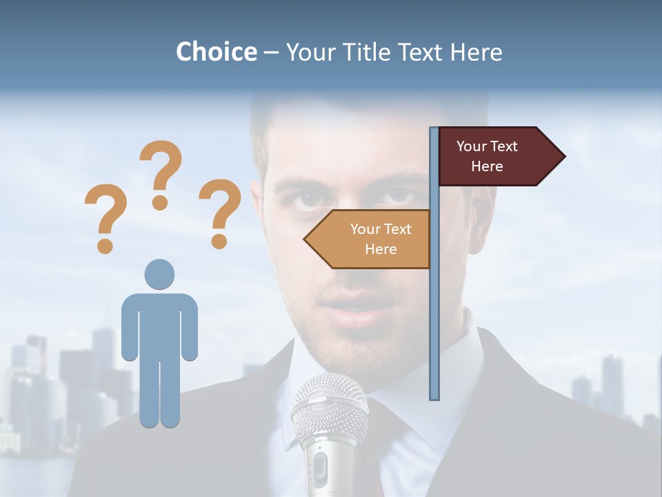 Necktie Skyscrapers Correspondent PowerPoint Template