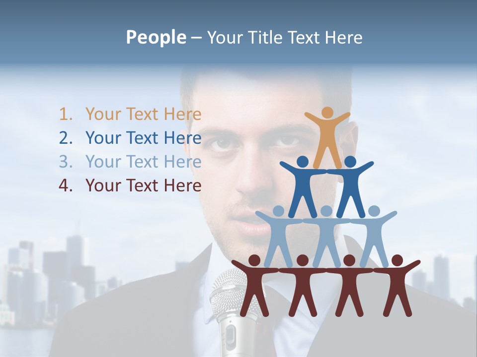 Necktie Skyscrapers Correspondent PowerPoint Template