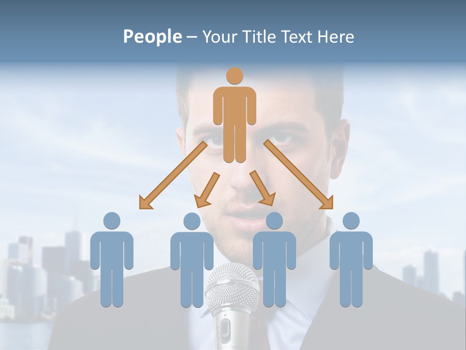 Necktie Skyscrapers Correspondent PowerPoint Template