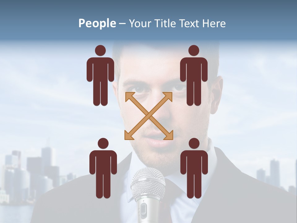 Necktie Skyscrapers Correspondent PowerPoint Template