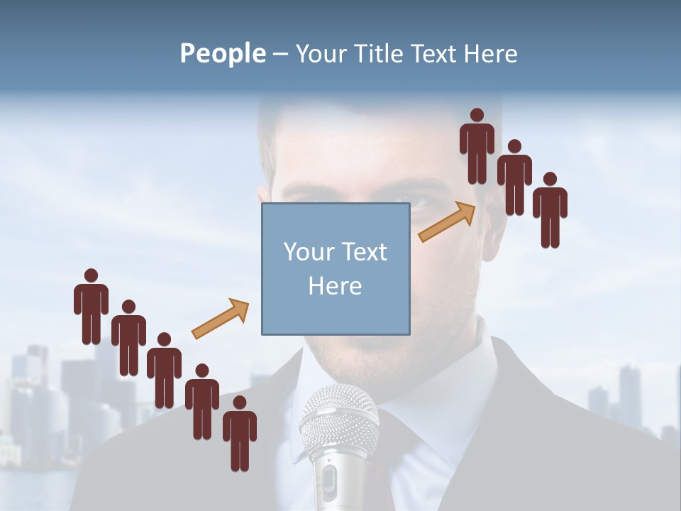 Necktie Skyscrapers Correspondent PowerPoint Template