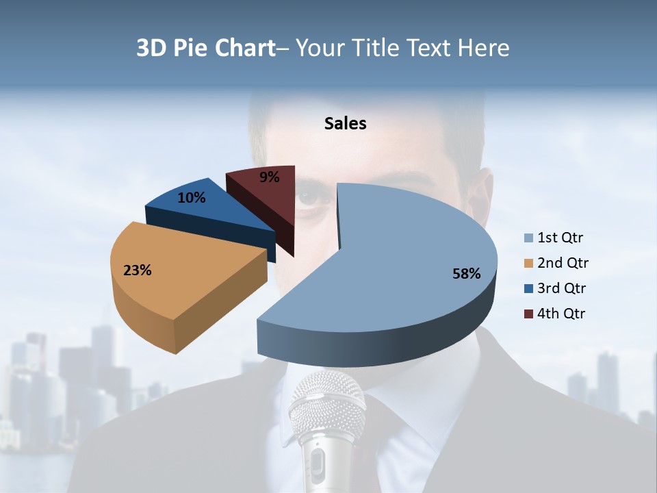 Necktie Skyscrapers Correspondent PowerPoint Template