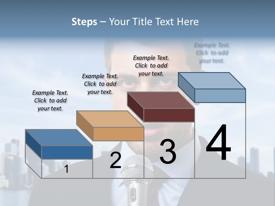 Necktie Skyscrapers Correspondent PowerPoint Template