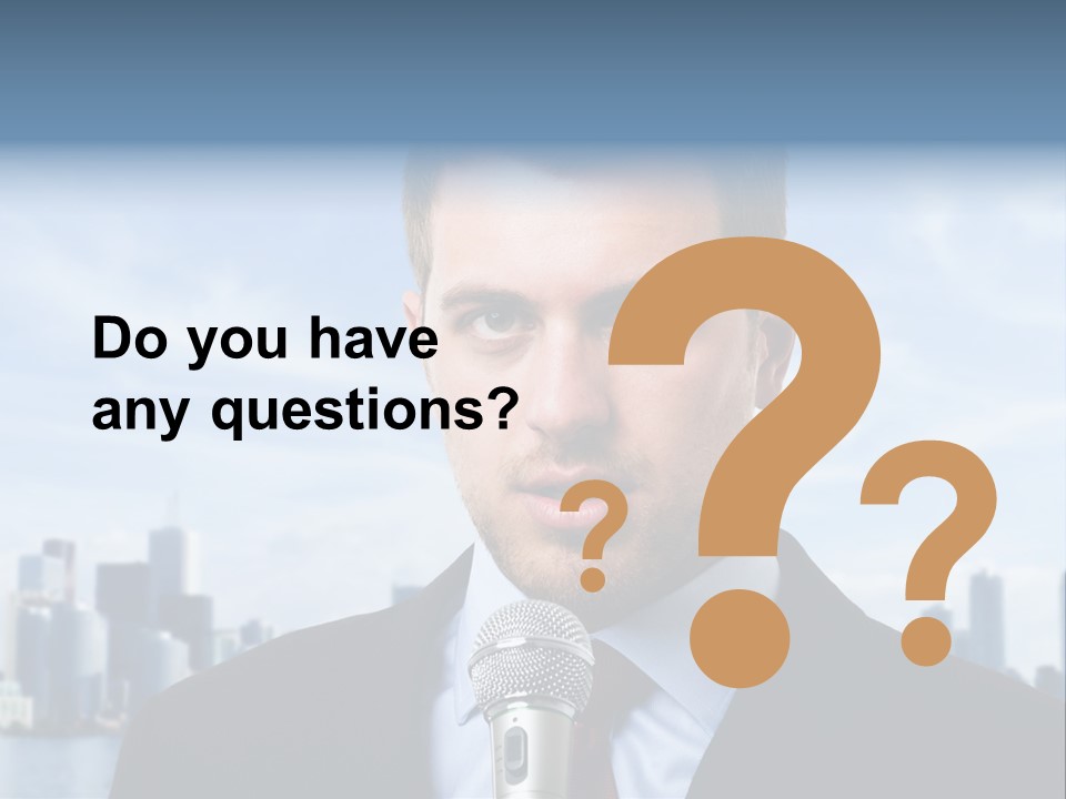 Necktie Skyscrapers Correspondent PowerPoint Template