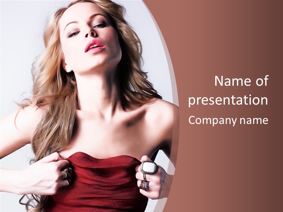 Young Elegant Dress PowerPoint Template