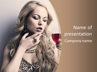 Winetasting Dress Makeup PowerPoint Template