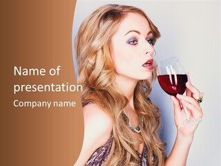 Femininity Red Model PowerPoint Template