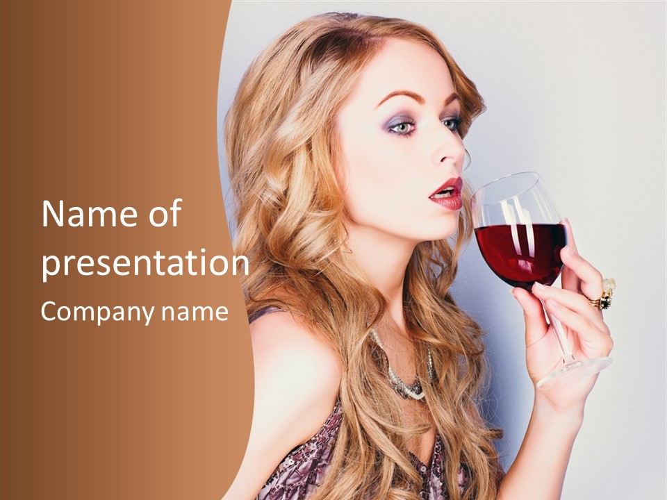 Femininity Red Model PowerPoint Template