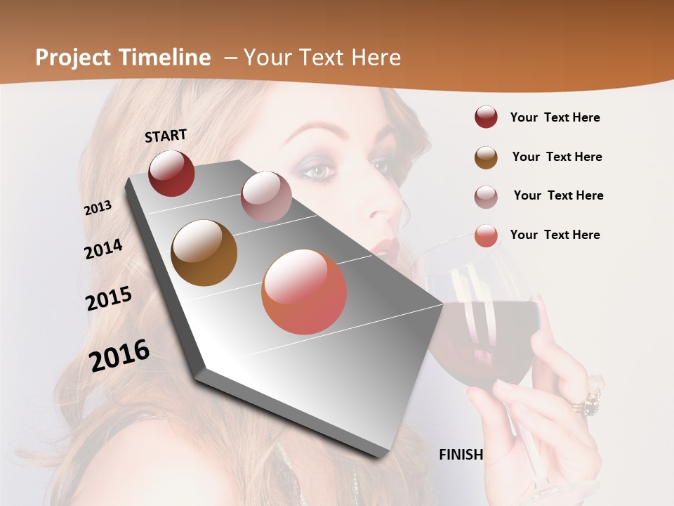 Femininity Red Model PowerPoint Template