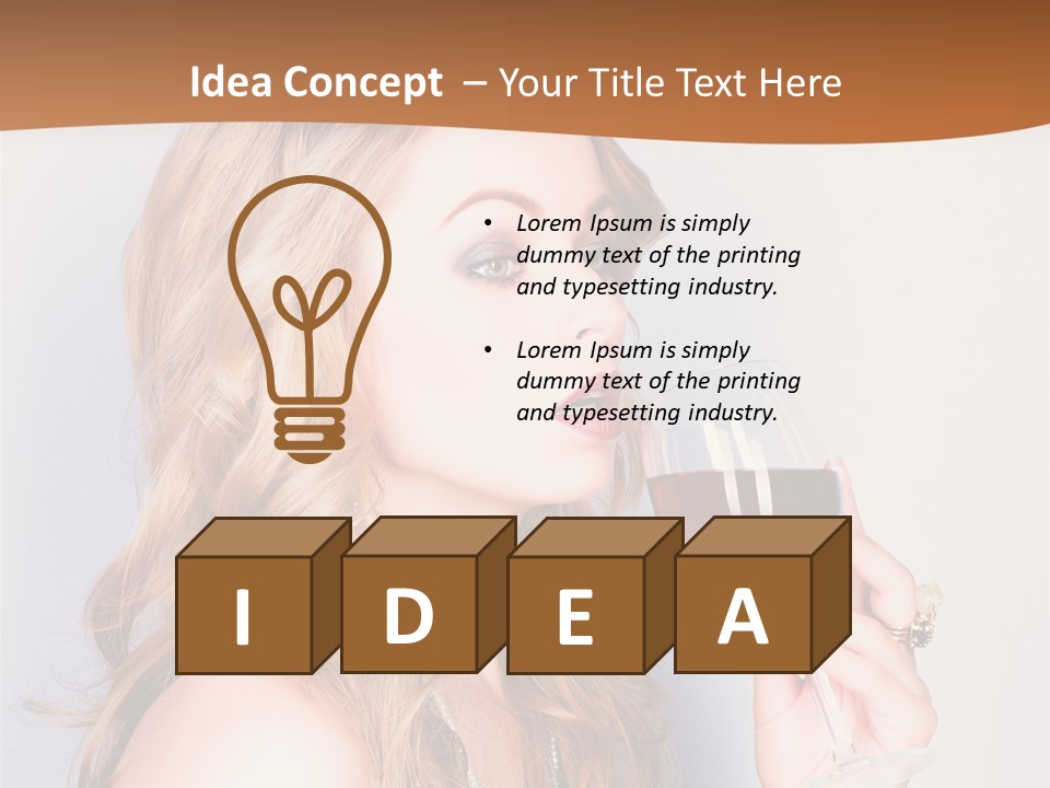 Femininity Red Model PowerPoint Template