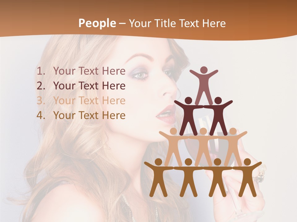 Femininity Red Model PowerPoint Template