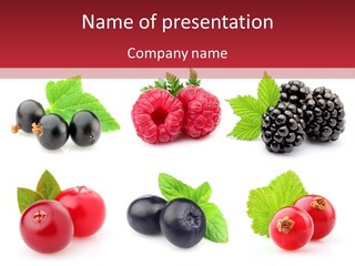 White Juice Raspberry PowerPoint Template