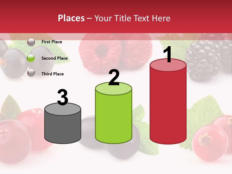 White Juice Raspberry PowerPoint Template