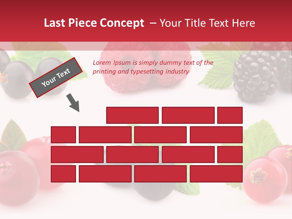 White Juice Raspberry PowerPoint Template