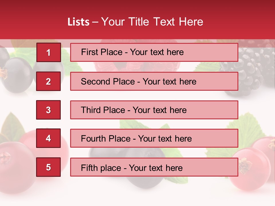 White Juice Raspberry PowerPoint Template