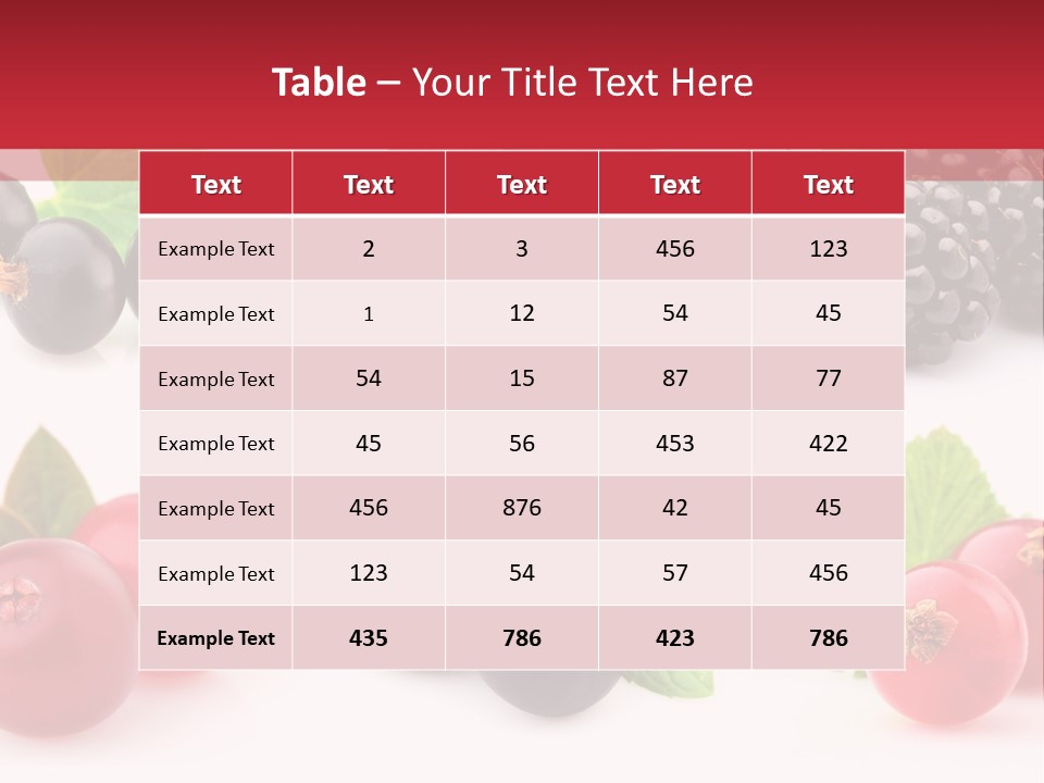 White Juice Raspberry PowerPoint Template