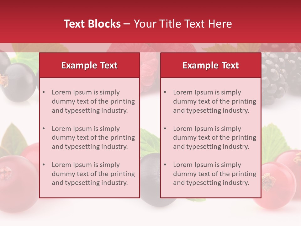 White Juice Raspberry PowerPoint Template