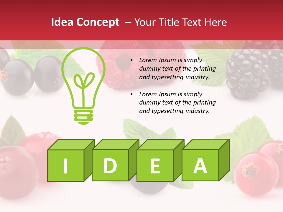 White Juice Raspberry PowerPoint Template