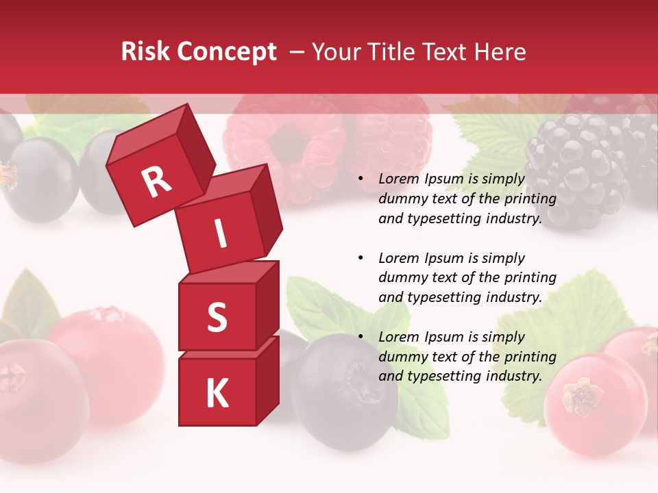 White Juice Raspberry PowerPoint Template