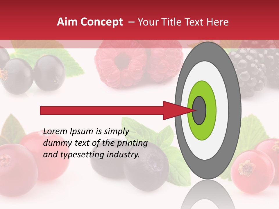 White Juice Raspberry PowerPoint Template