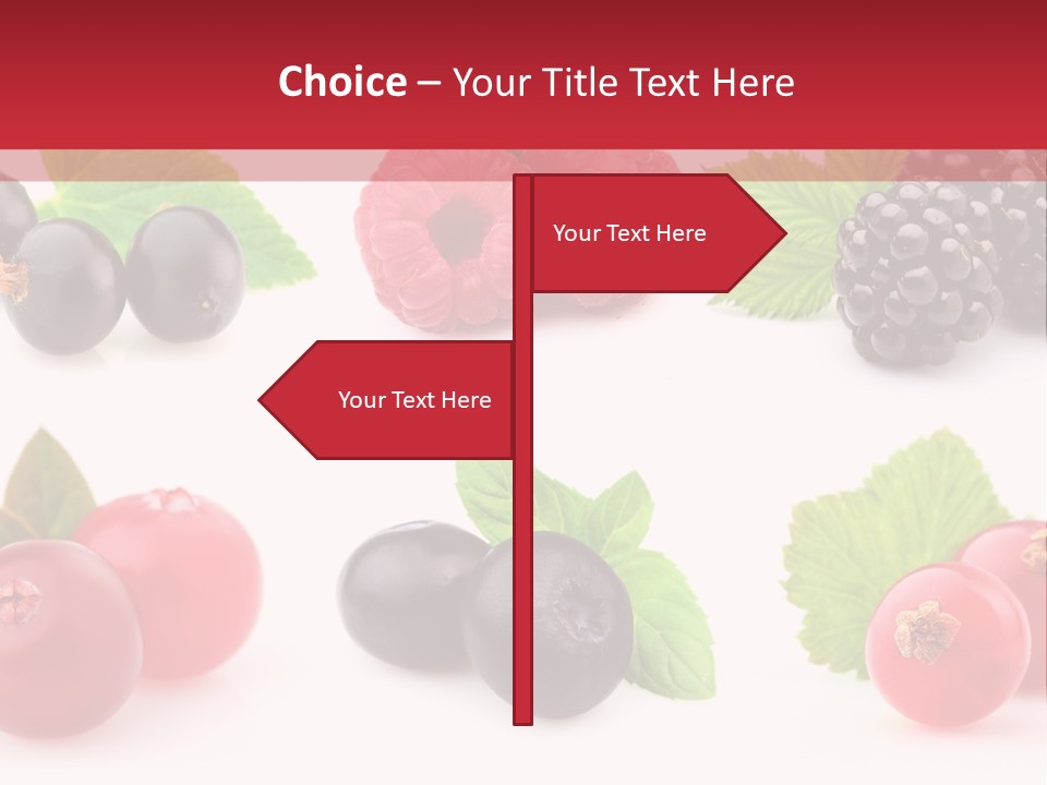 White Juice Raspberry PowerPoint Template