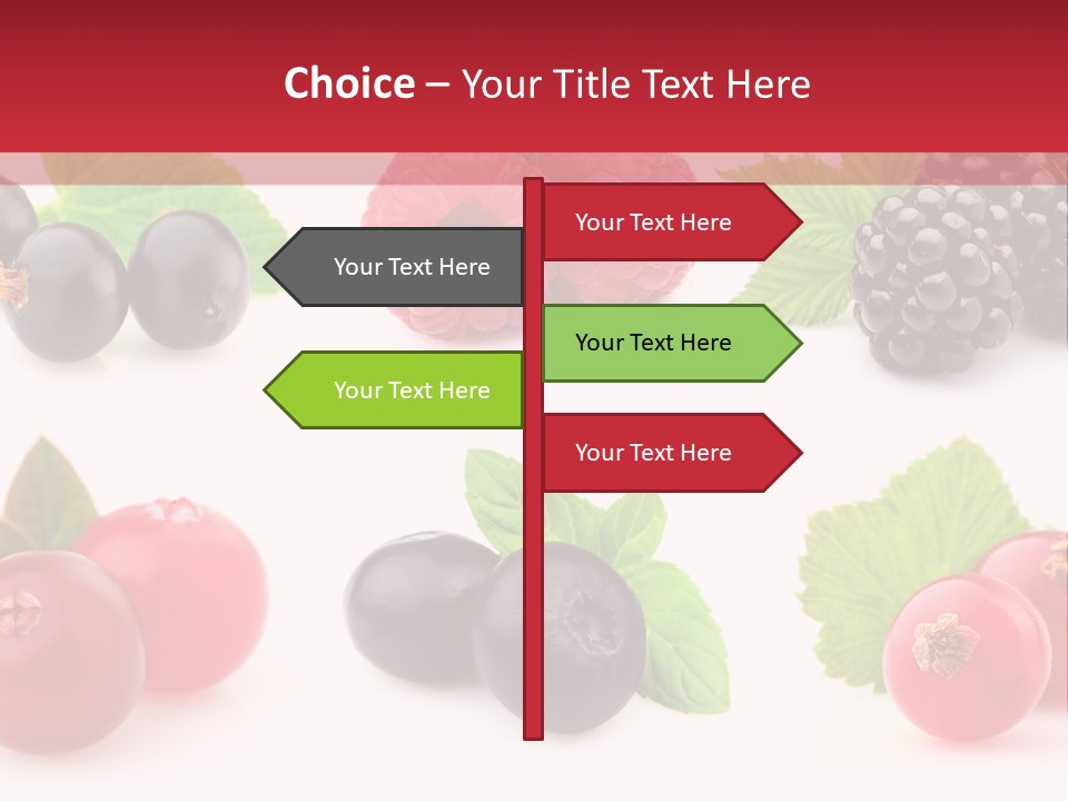 White Juice Raspberry PowerPoint Template