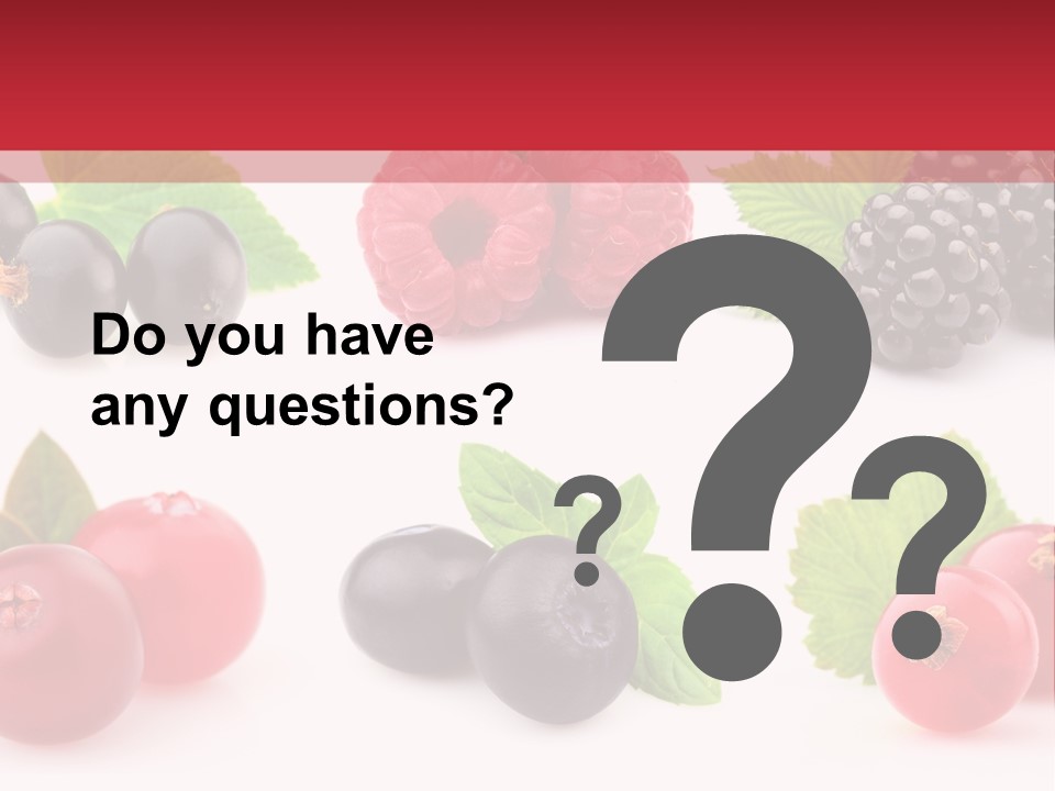 White Juice Raspberry PowerPoint Template