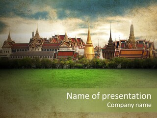 Wat Sanam Luang Chinese PowerPoint Template