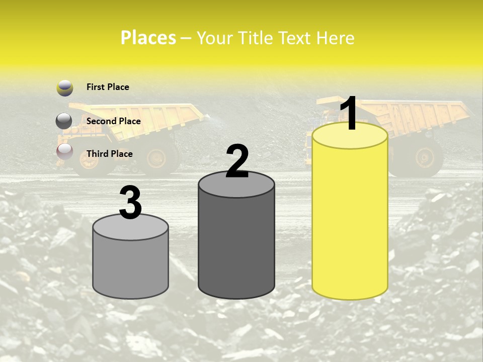 Production Useful Minerals. The Dump Truck Technology Huge PowerPoint Template