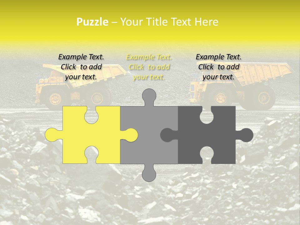 Production Useful Minerals. The Dump Truck Technology Huge PowerPoint Template