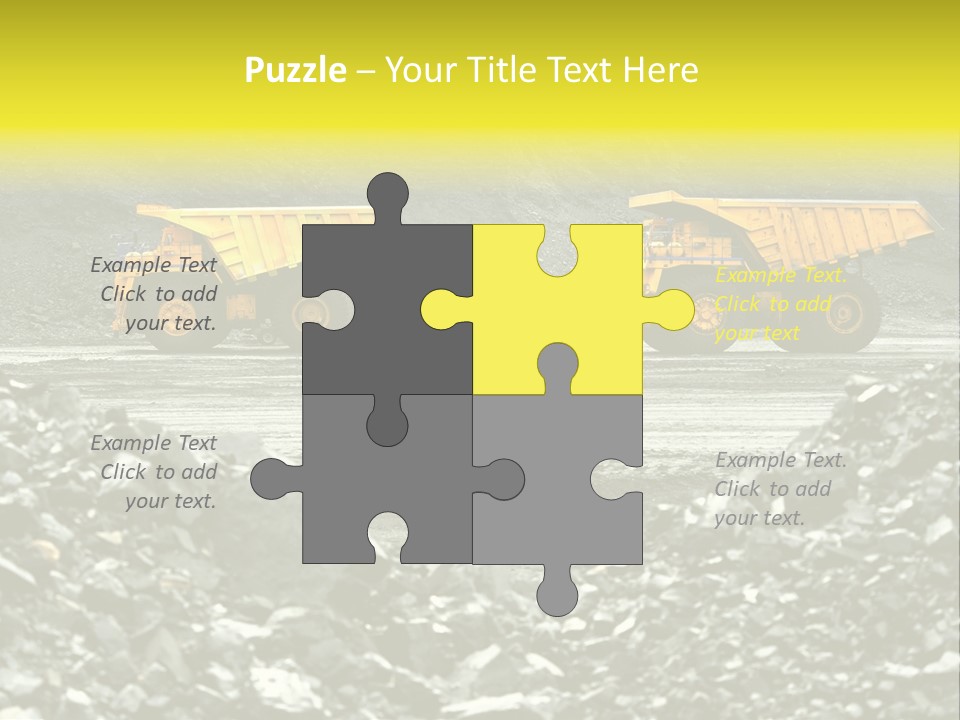 Production Useful Minerals. The Dump Truck Technology Huge PowerPoint Template