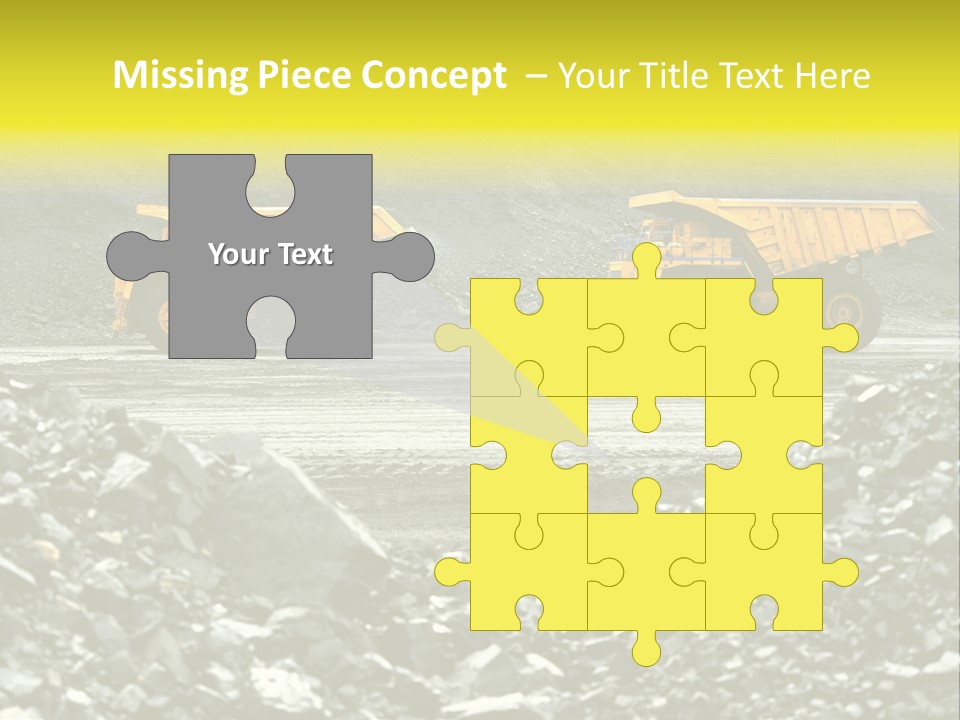 Production Useful Minerals. The Dump Truck Technology Huge PowerPoint Template