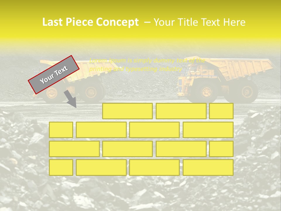 Production Useful Minerals. The Dump Truck Technology Huge PowerPoint Template