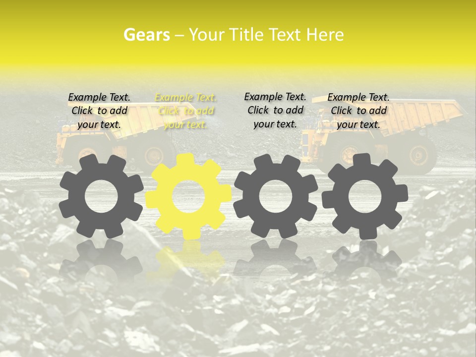 Production Useful Minerals. The Dump Truck Technology Huge PowerPoint Template