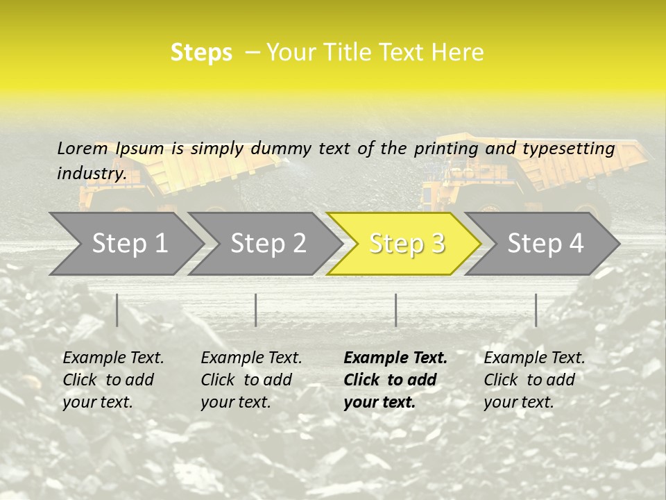 Production Useful Minerals. The Dump Truck Technology Huge PowerPoint Template