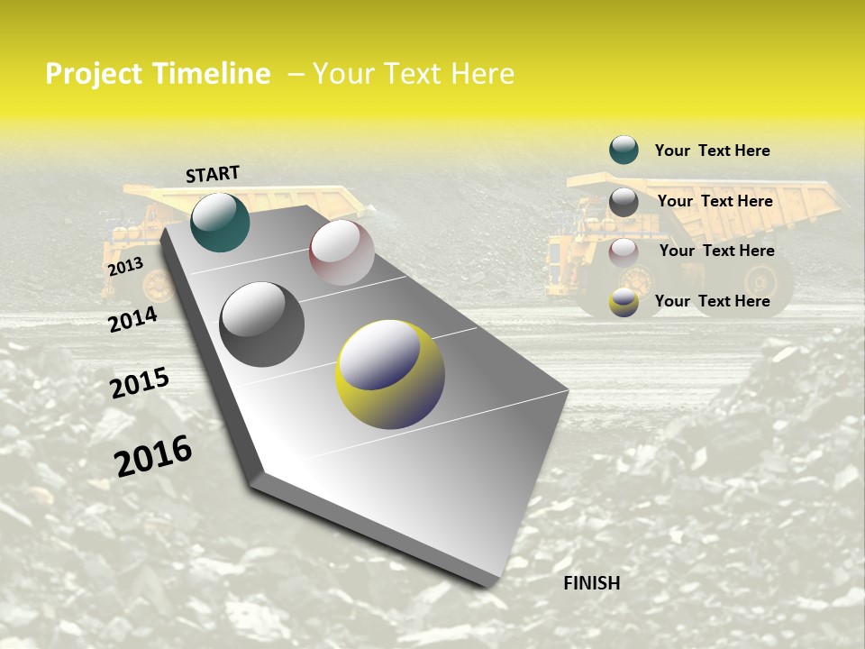 Production Useful Minerals. The Dump Truck Technology Huge PowerPoint Template