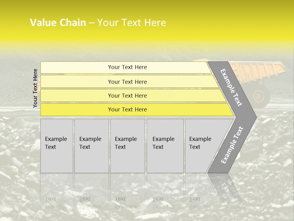Production Useful Minerals. The Dump Truck Technology Huge PowerPoint Template