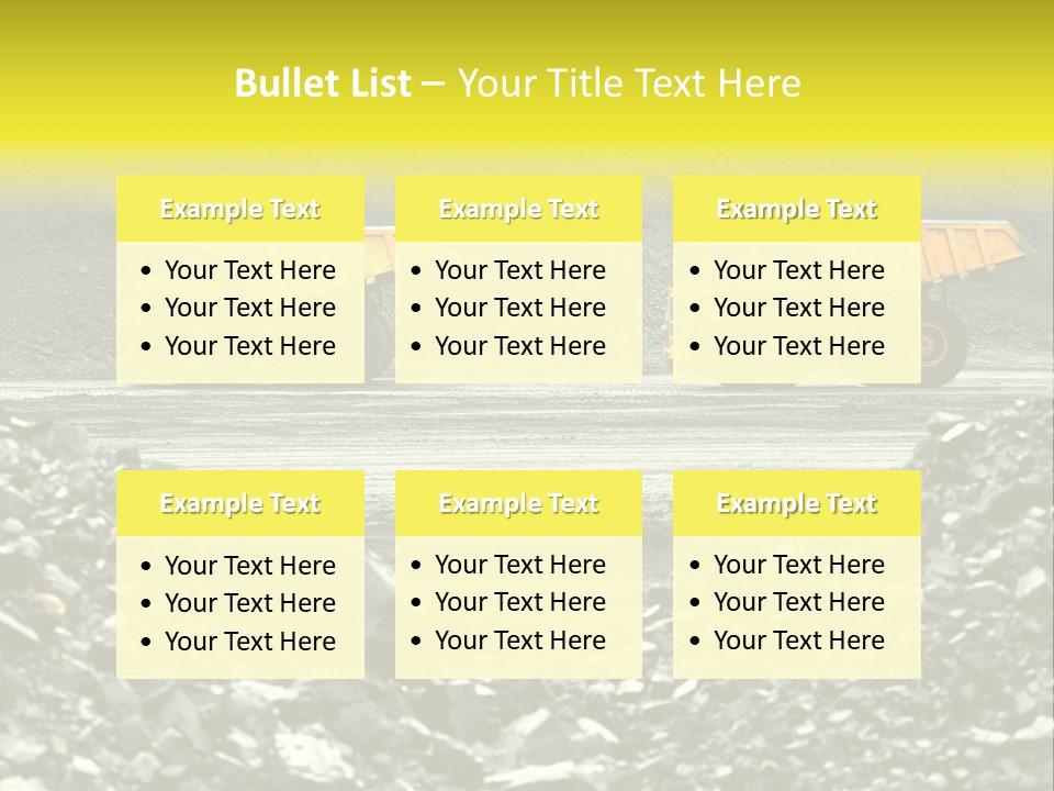 Production Useful Minerals. The Dump Truck Technology Huge PowerPoint Template
