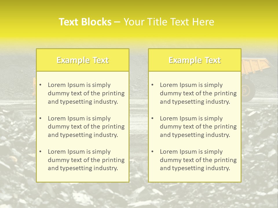 Production Useful Minerals. The Dump Truck Technology Huge PowerPoint Template