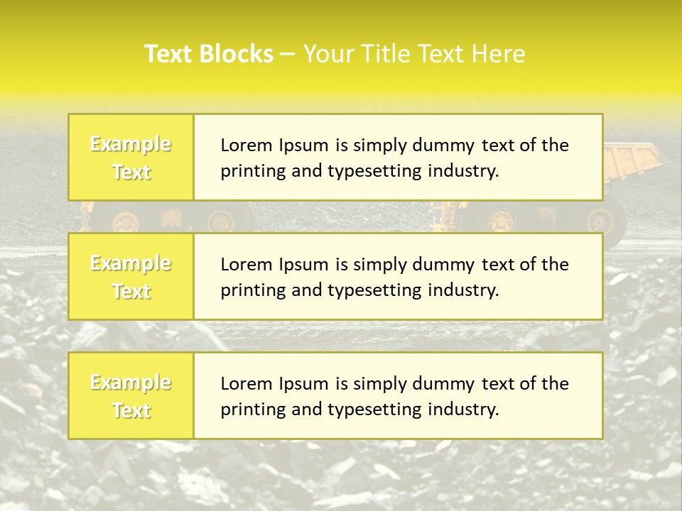 Production Useful Minerals. The Dump Truck Technology Huge PowerPoint Template
