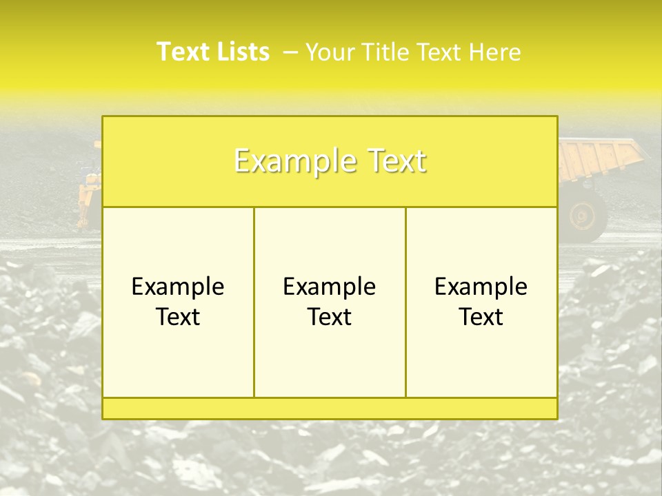 Production Useful Minerals. The Dump Truck Technology Huge PowerPoint Template