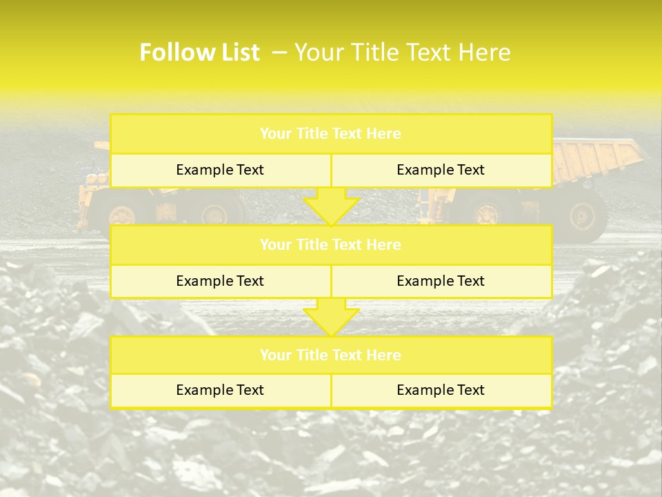 Production Useful Minerals. The Dump Truck Technology Huge PowerPoint Template