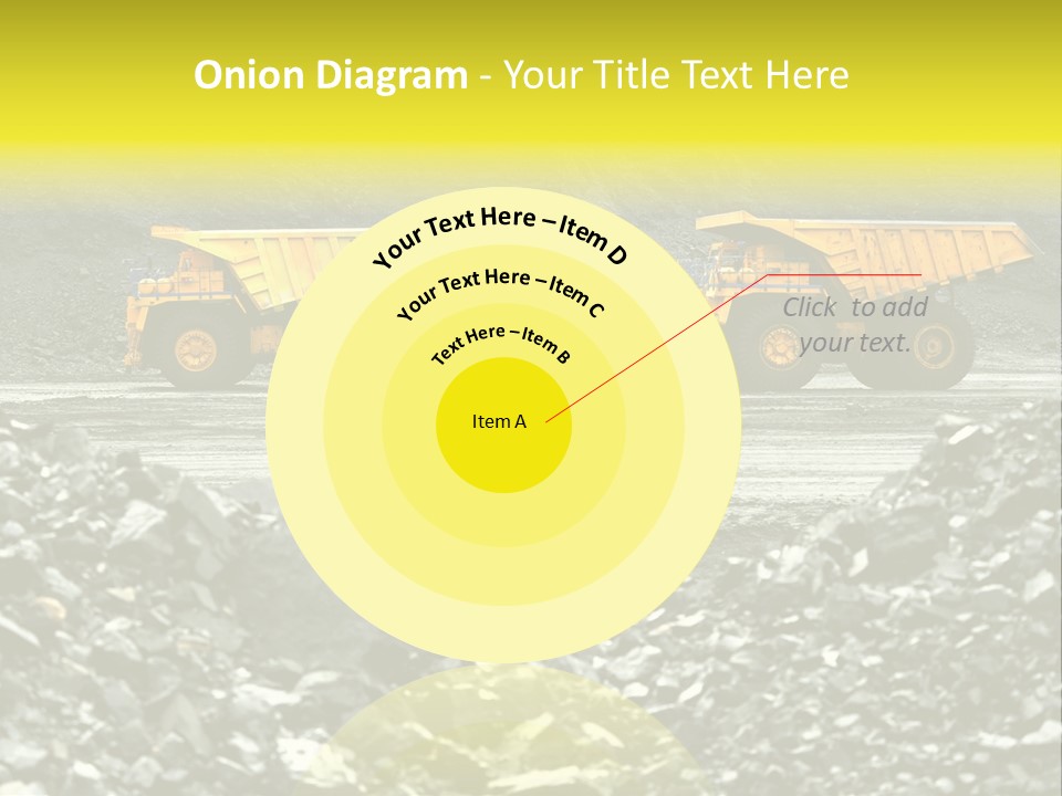 Production Useful Minerals. The Dump Truck Technology Huge PowerPoint Template