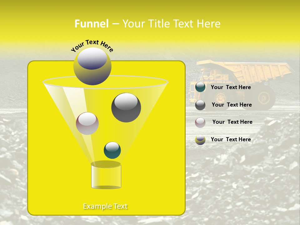 Production Useful Minerals. The Dump Truck Technology Huge PowerPoint Template