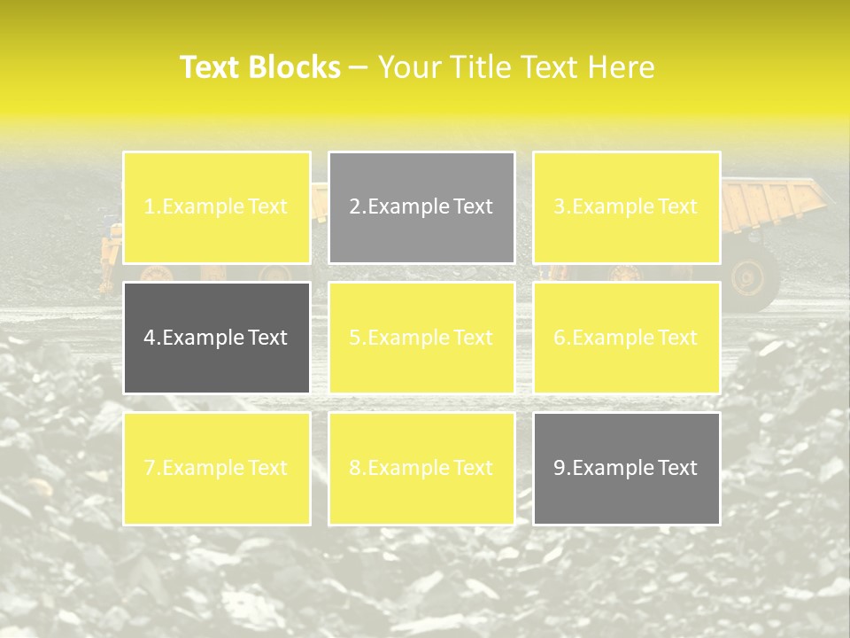 Production Useful Minerals. The Dump Truck Technology Huge PowerPoint Template