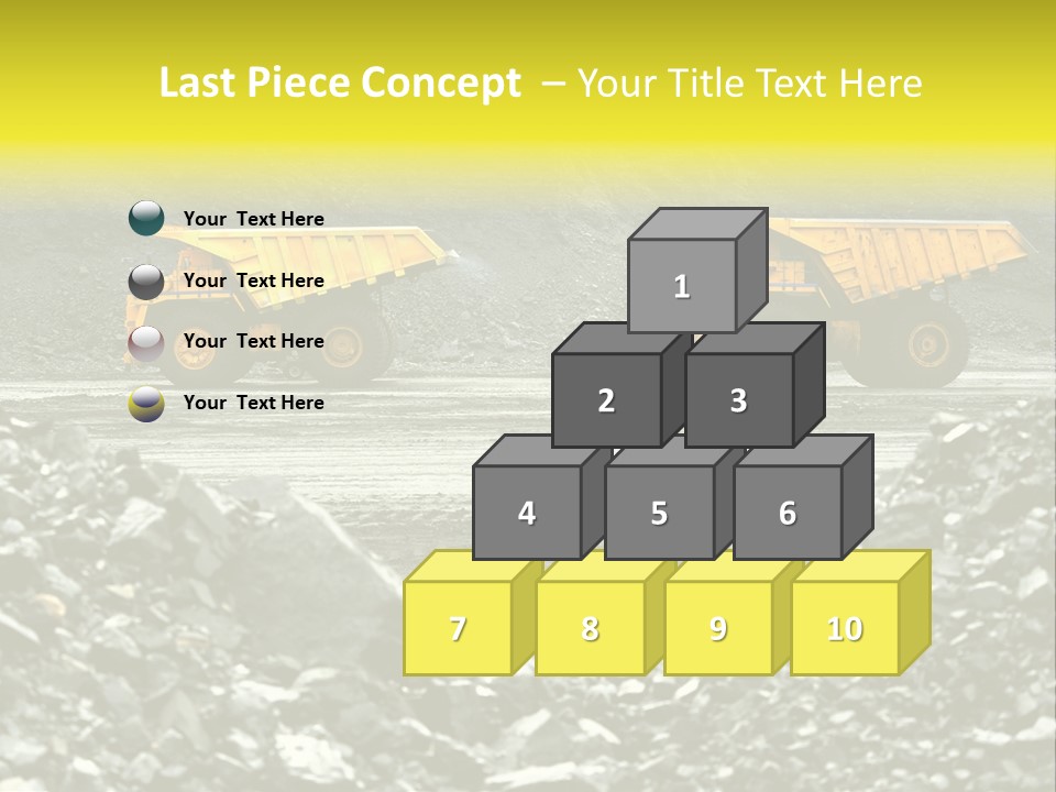 Production Useful Minerals. The Dump Truck Technology Huge PowerPoint Template